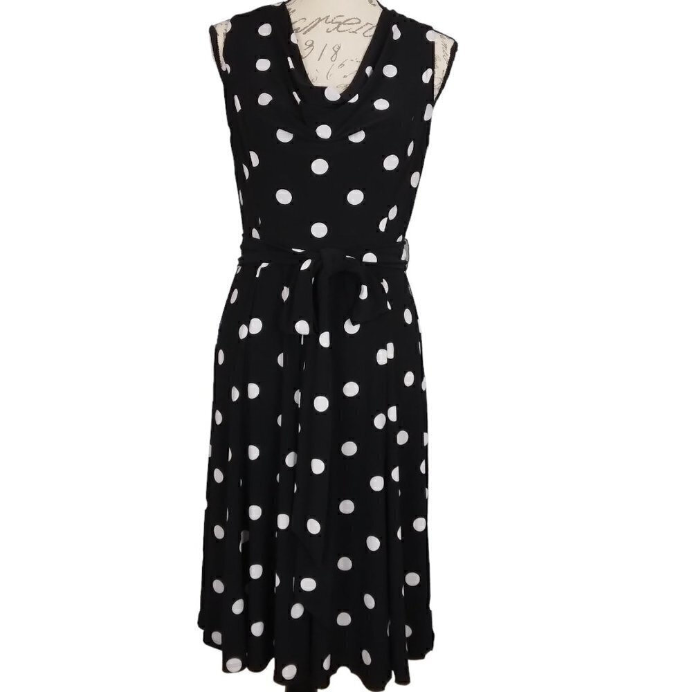 Ralph Lauren | Polka Dot Jersey Knit Sleeveless Dress | Size 4